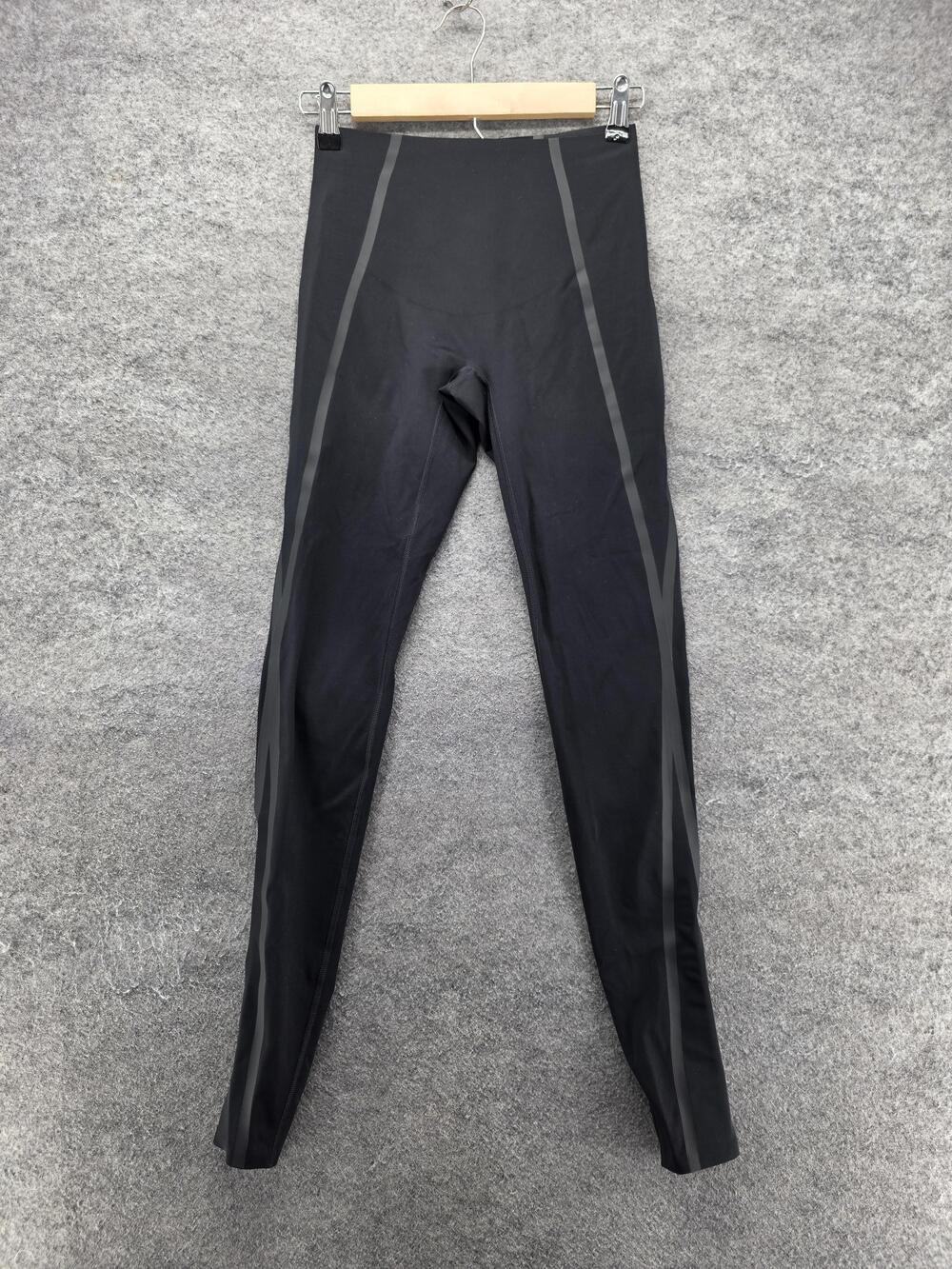 SPANX Leggings Womens XS Black Compression Mesh Elastic Waist 30 Inseam